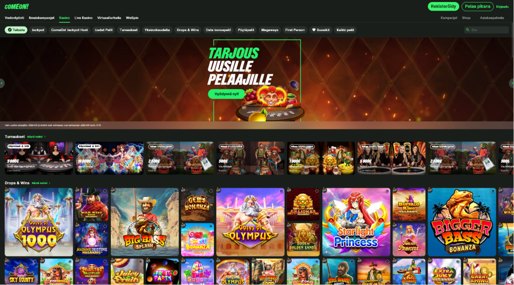 comeon kasiino etusivu